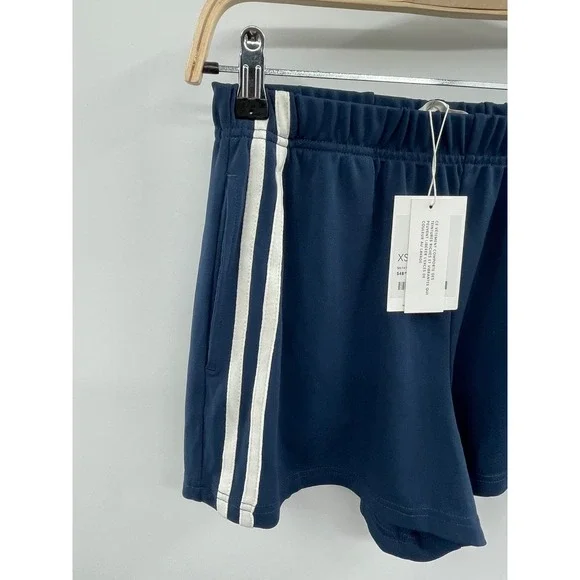 NWT OAK + FORT High Waist Sweat Short Men's XS Navy Blue White Striped Classic - Picture 6 of 11